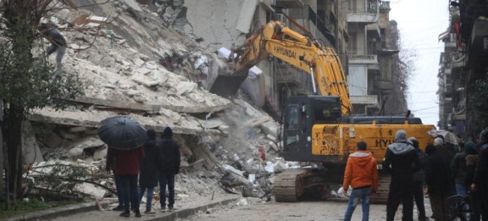 Aleppo-earthquake-Syria-excavator