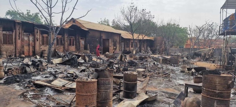 burned down school in darfur