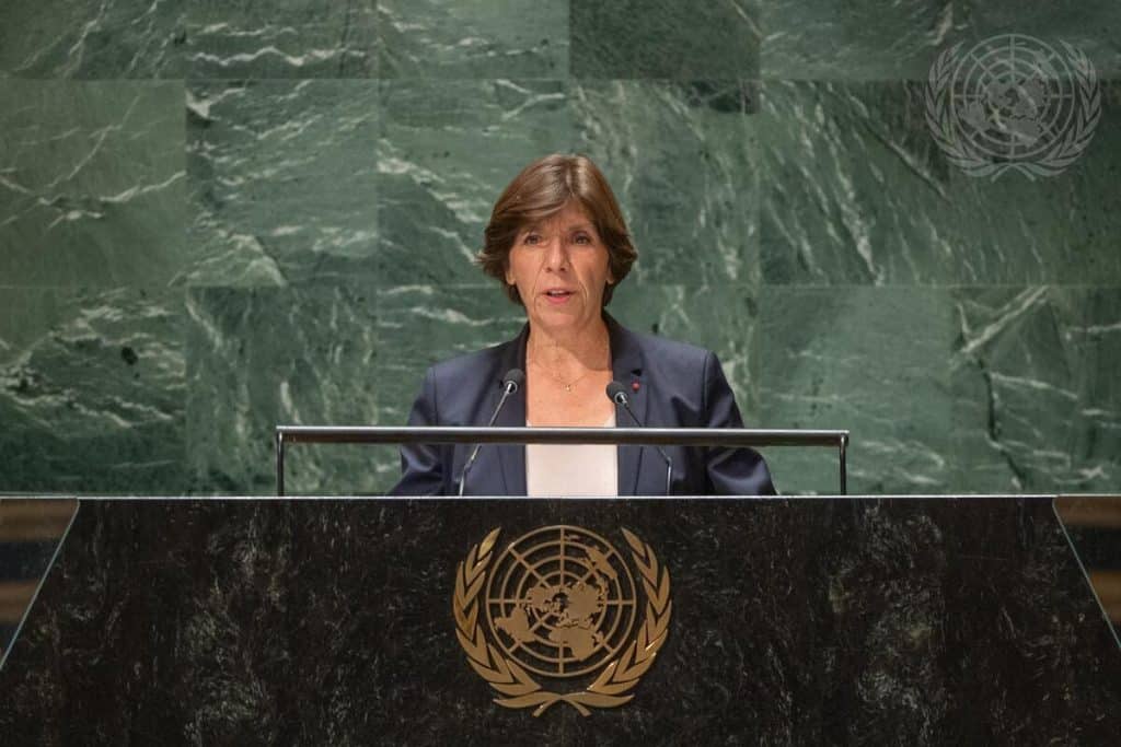 Catherine Colonna, udenrigsminister i Frankrig, var den eneste kvinde, der talte for de fem lande, der har en fast plads i Sikkerhedsrådet