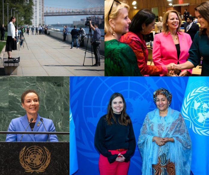 Et billede af de få kvindelige statsrepresentanter der mødtes på FN Generalforsamlingen