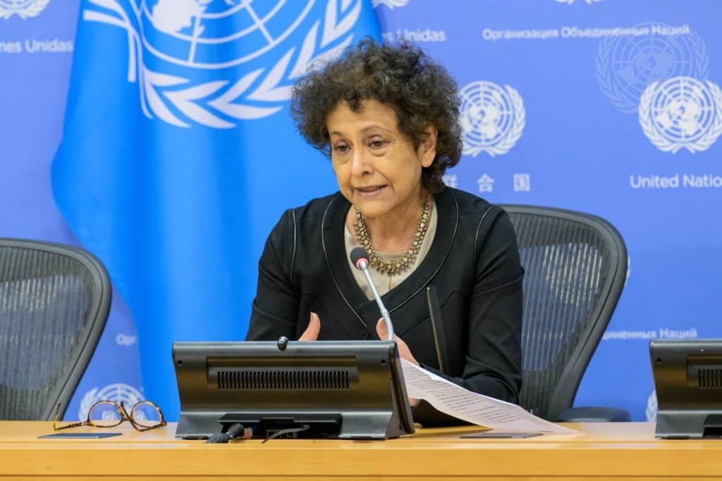 Irene Khan, Specialrapportør for ytringsfrihed og meningsfrihed. FN-foto/Manuel Elías