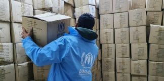 Goods distribution in Libya by UNHCR