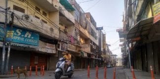 Shuttered shops in New Delhi, by Sandeep Datta