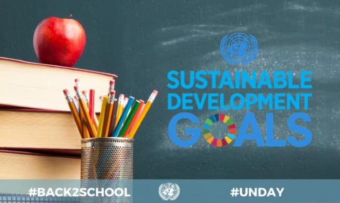 Poster for back2school events on UN Day