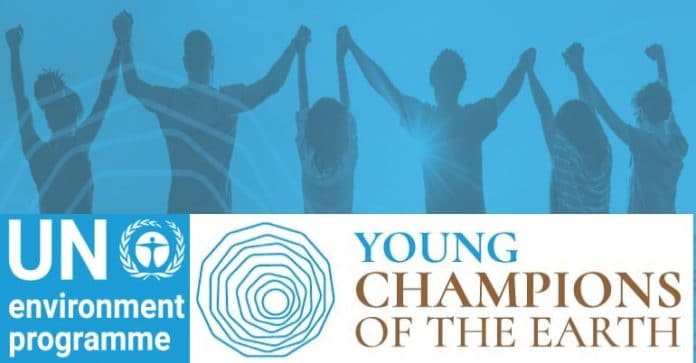 banner promoting Young Champions of the Earth awards by UNEP