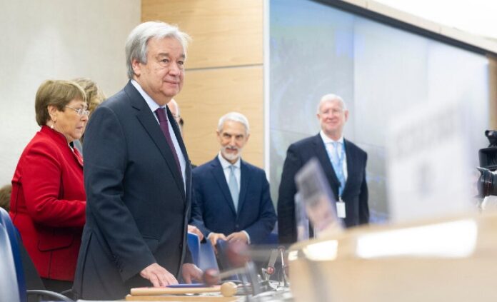 1.) The UN Secretary-General at the Human Rights Council one year ago, 24 February 2020. UN Photo/Violaine Martin