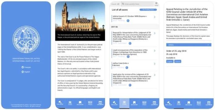 ICJ-CIJ mobile app screenshot