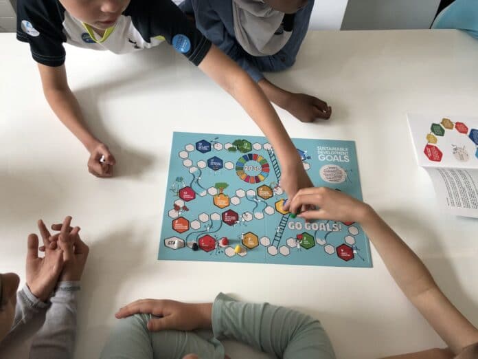 Children Playing the Go Goals Game
