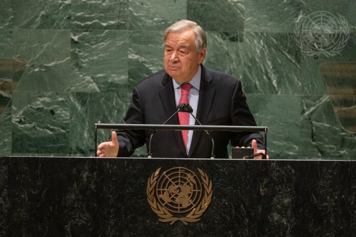 Secretary-General António Guterres addresses the opening of the general debate of the General Assembly’s seventy-sixth session.