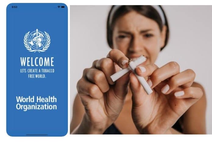 WHO QuitTobacco app promo image