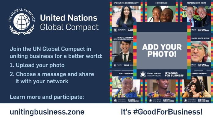 UN Global Compact: It's #GoodForBusiness Campaign banner