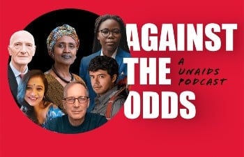 UNAIDS 'Against the Odds' podcast banner
