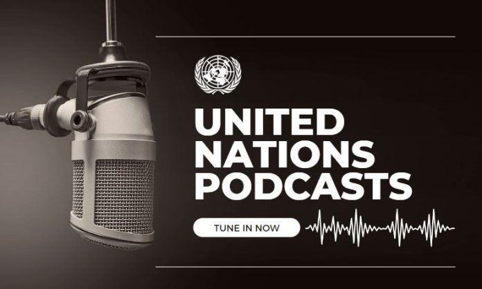 Banner for the United Nations Podcast section