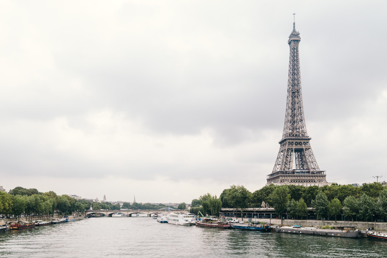 The River Seine and Eiffel Tower in Paris 