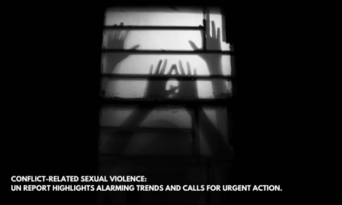 Shadows of hands trying to escape a room. Illustration used to highlight the article on conflict related sexual violence
