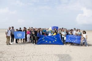 The EU and the UN take part in the Cleanup day through the #EUBeachCleanUp initiative. Photo: EU