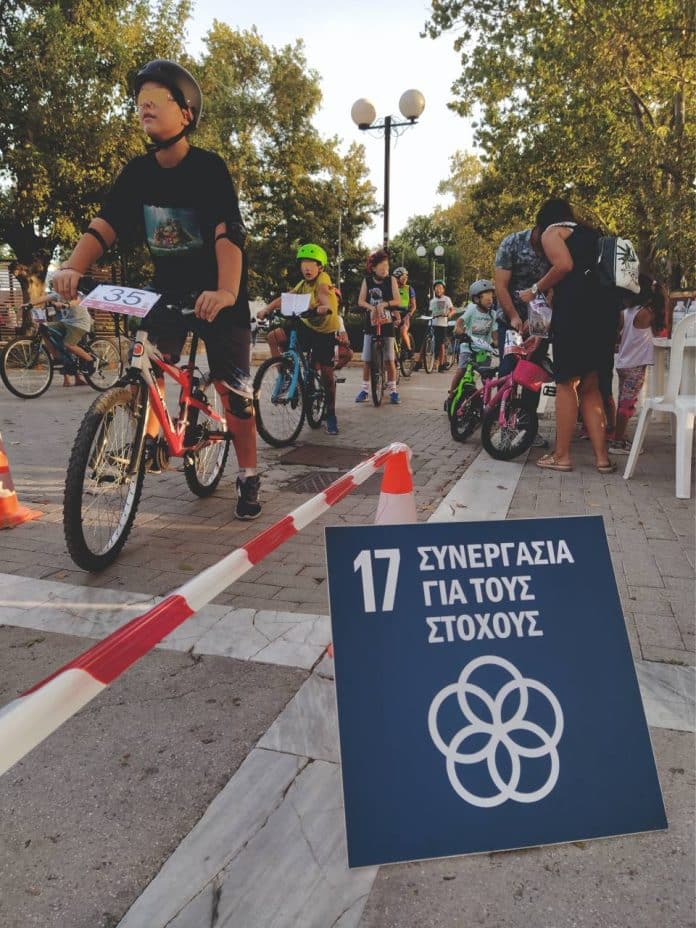 Person cycling at Greek Bike Festival HERO 2030