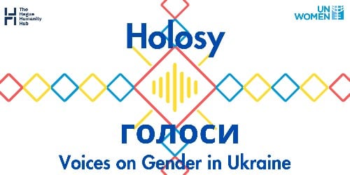 “Holosy” (“Voices” in Ukrainian) podcast banner