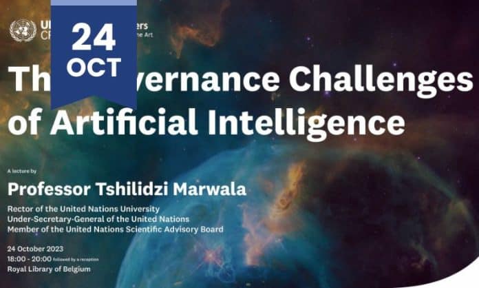 Poster: The Governance Challenges of Artificial Intelligence: A Lecture by Tshilidzi Marwala, UNU Rector and Under-Secretary-General of the United Nations