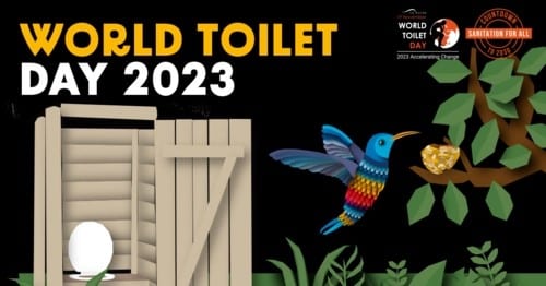 Hummingbird campaign poster for World Toilet Day 2023