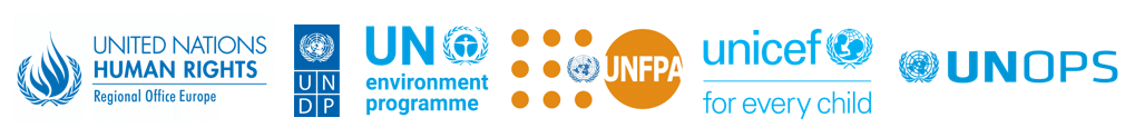 OHCHR, UNDP, UNEP, UNFPA, UNICEF and UNOPS logos