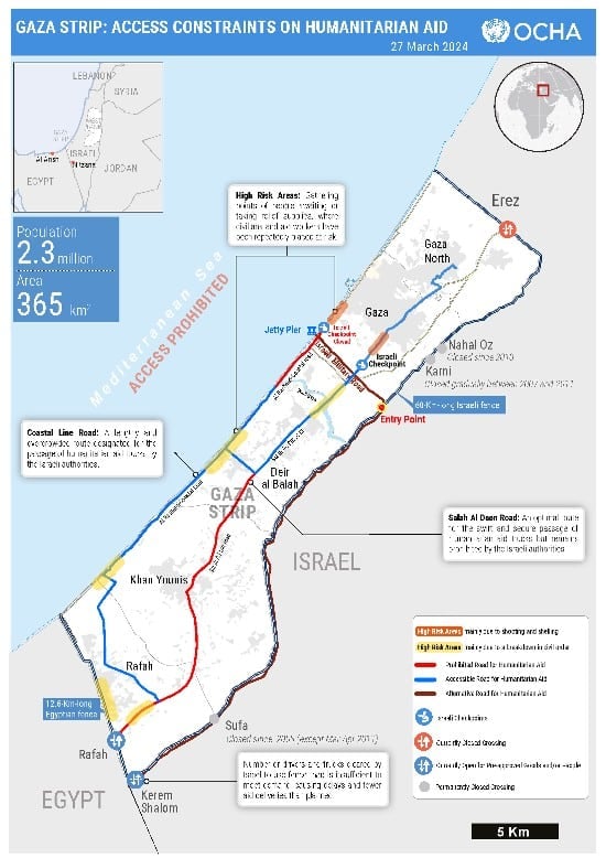 Gaza Strip: Access Constraints on Humanitarian Aid (27 March 2024)