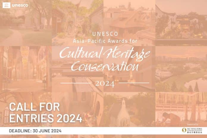 Call for Entries banner: 2024 UNESCO Asia-Pacific Awards for Cultural Heritage Conservation