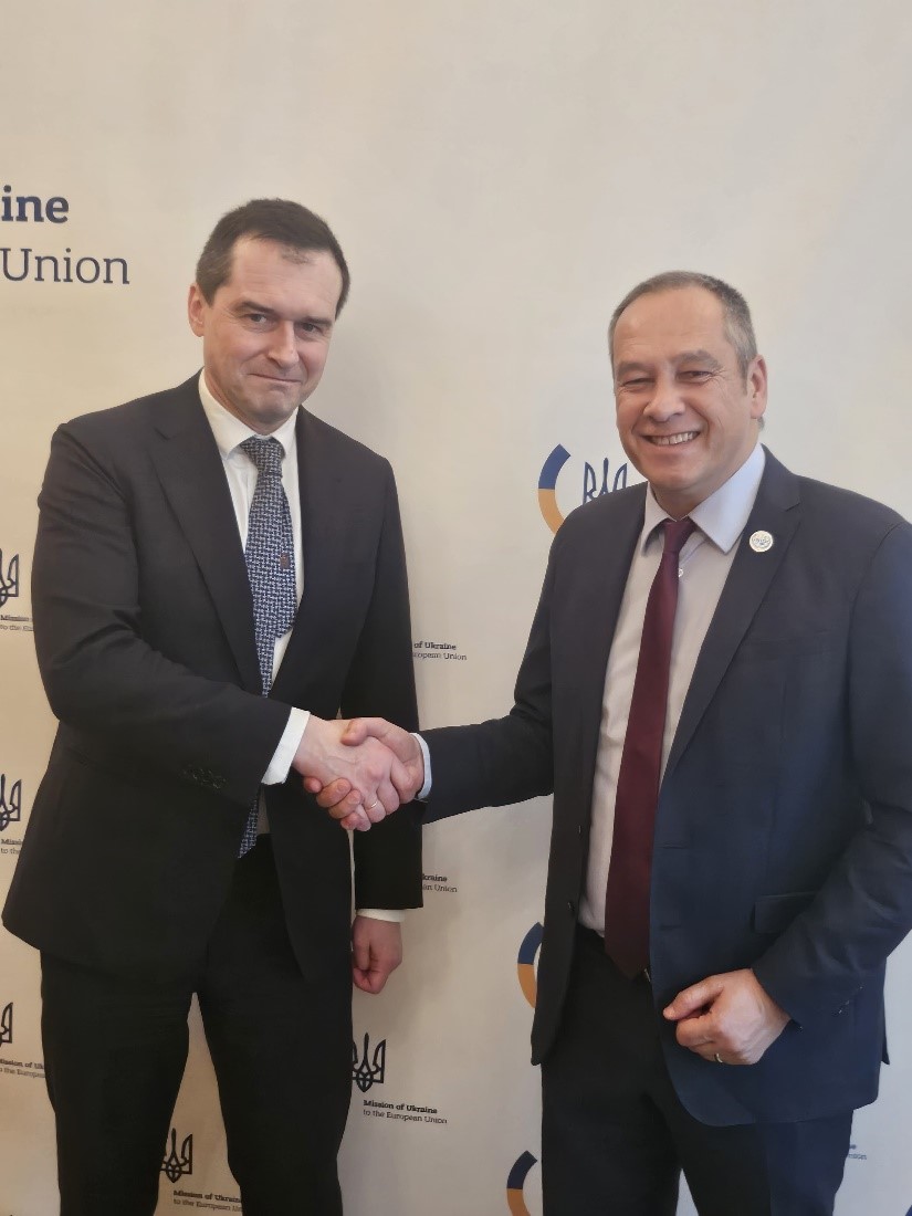 Mr. Christophe Yvetot, UNIDO Representative to the European Union, met with H.E. Vsevolod Chentsov, Head of the Mission of Ukraine to the European Union