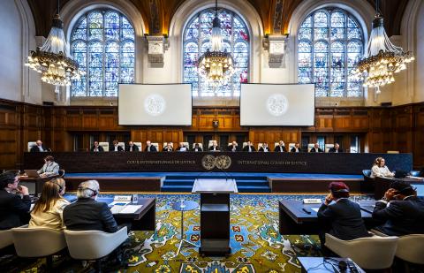 Inside the ICJ in The Hague, Netherlands