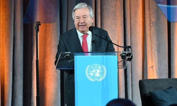 Secretary-General António Guterres delivers his special address on climate action from the American Museum of Natural History in New York