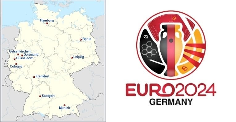 UEFA EURO 2024 logo and map
