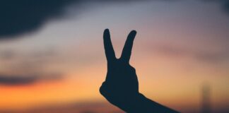 mano haciendo el simbolo de la paz