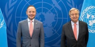 Xavier Espot y el sec General de las Naciones Unidas