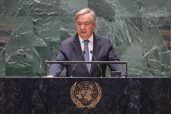 António Guterres avauspuheenvuorossaan YK:n yleiskokouksessa tiistaina