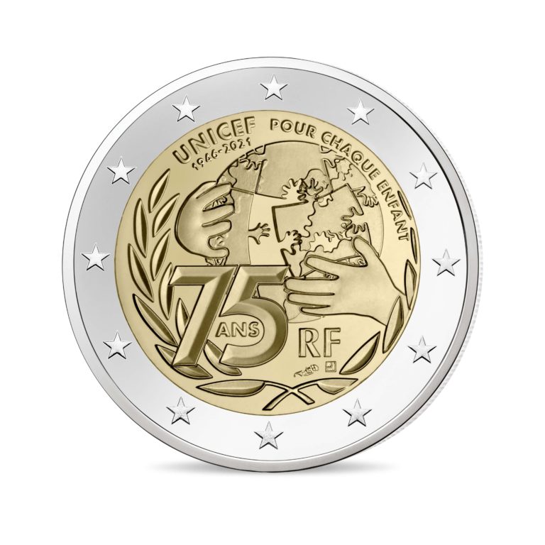 Piece-2-euros-Commémorative-2021-75-ans-UNICEF