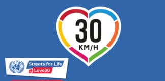 Affiche de la campagne Love30 pour la sixième Semaine mondiale de la sécurité routière des Nations