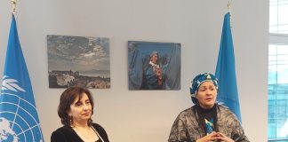 Amina Mohammed, Vice-Secrétaire générale des Nations Unies (à droite), et Sima Bahous, Directrice exécutive d'ONU-Femmes (à gauche), en visite à Bruxelles après leur visite en Afghanistan