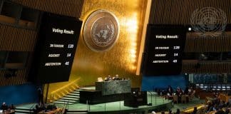 Adoption de la résolution sur le conflit Gaza Israel à l'Assemblée générale de l'ONU le 27 octobre