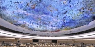 salle des droits de l'homme à Genève. La liberté d'expression sur le conflit Isare Palestine doit être respectée.