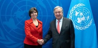 Le Secrétaire général António Guterres rencontre Catherine Colonna, ministre de l'Europe et des Affaires étrangères de la France.