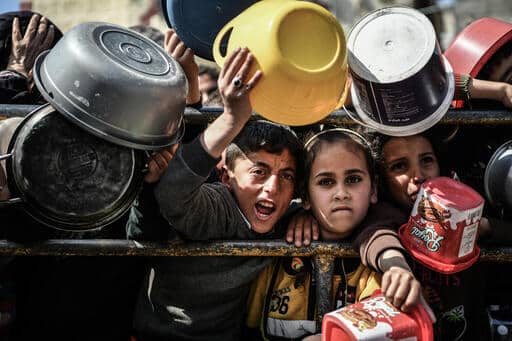 enfants affamés à Gaza