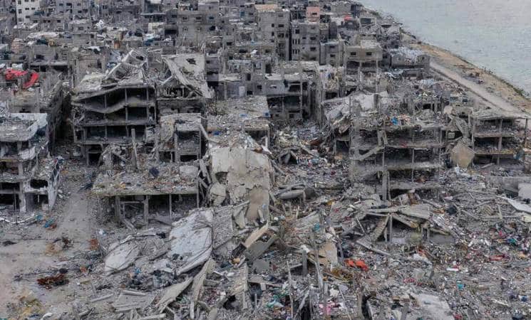 bâtiments détruits dans la bande de Gaza