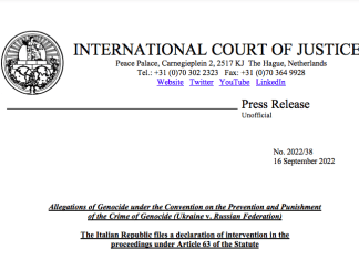 Press release - Corte Internazionale di Giustizia