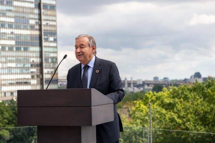 Secretary-General António Guterres speaks at an inauguration ceremony
