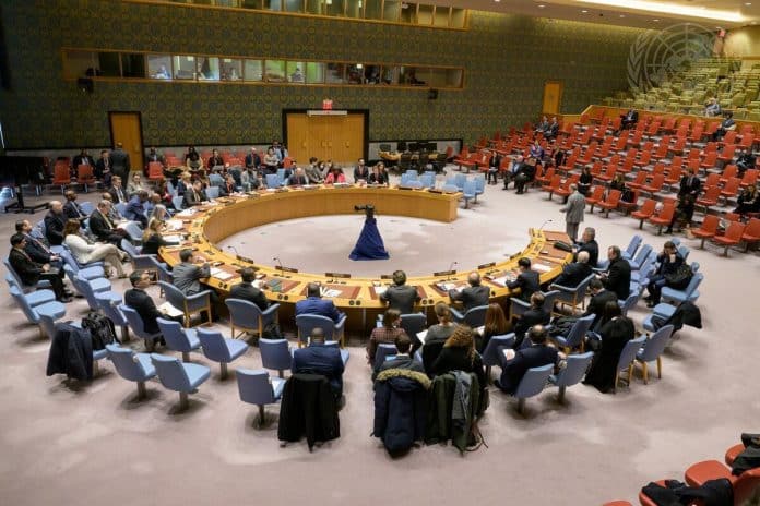 A wide view of the Security Council meeting