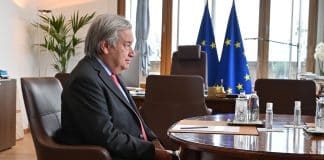 Antonio Guterres, Segretario generale delle Nazioni Unite, incontra Charles MICHEL, Presidente del Consiglio europeo, i