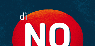 scritta: "dì NO ai discorsi d'odio" su sfondo blu e dentro fumetto rosso