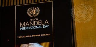 UN Photo/Eskinder Debebe - Una vista dell'incontro informale dell'Assemblea Generale in plenaria per celebrare la Giornata Internazionale Nelson Mandela. Il Premio ONU Nelson Mandela 2020 sarà assegnato alla signora Marianna V. Vardinoyannis della Grecia e al dottor Morissanda Kouyaté della Guinea.
