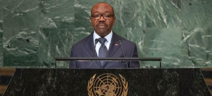 Foto ONU/Cia Pak Ali Bongo Ondimba, Presidente della Repubblica gabonese, interviene al dibattito generale della 77a sessione dell'Assemblea generale.