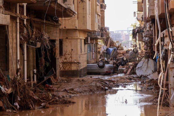 La città di Derna è stata particolarmente colpita dall'uragano Daniel questo fine settimana. Foto: AFP
